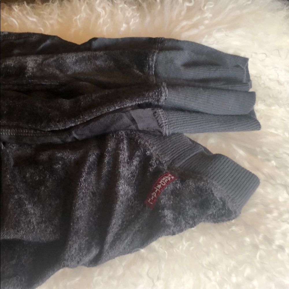 Hard tail velvet track pant with satin stripe